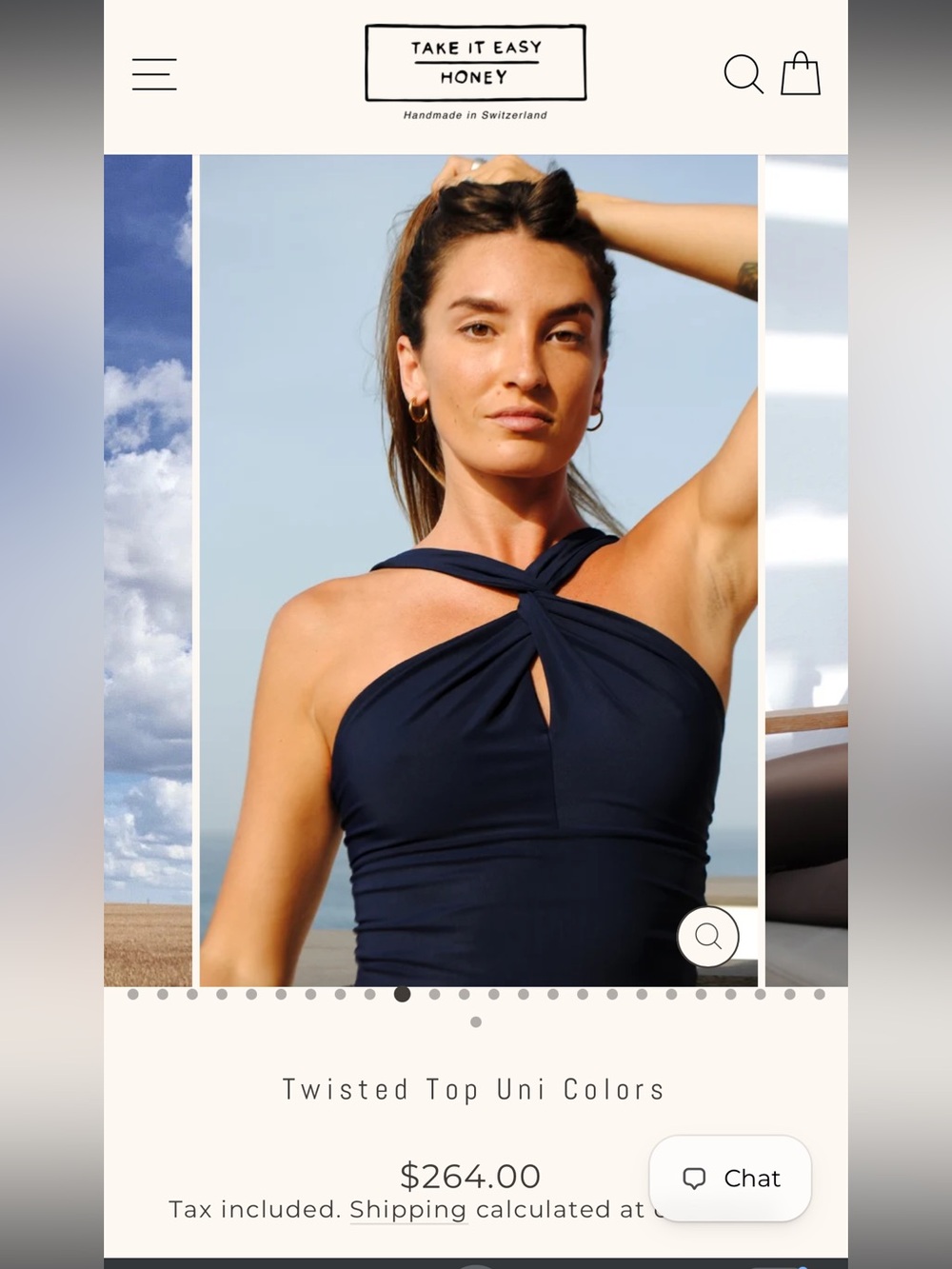 Take It Easy Honey Yoga Black Twist-Front Keyhole Top
